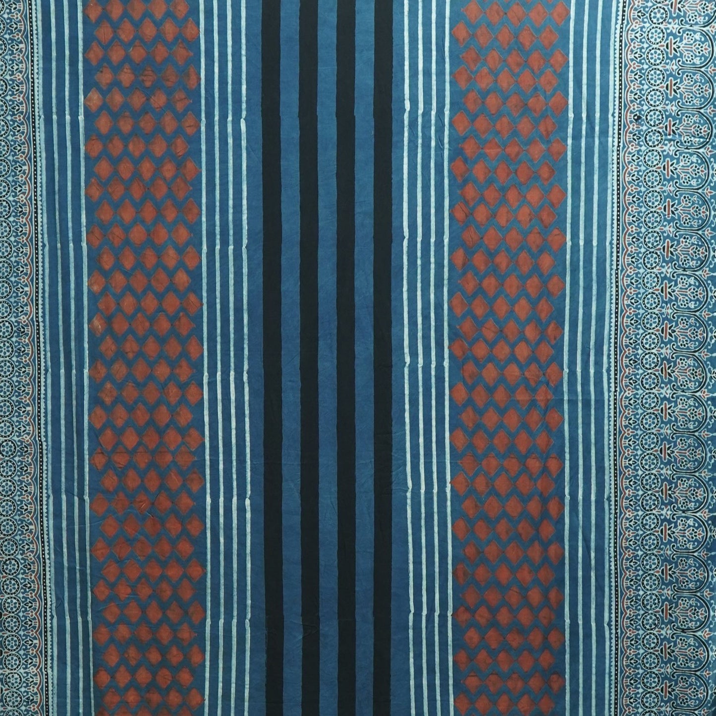 Teal Blue Ajrakh print Modal Silk Kaftan EEG-31627