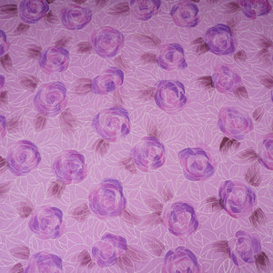 Lavender Floral Thread Embroidery Chanderi Fabric UMS-32291 - TradeUNO