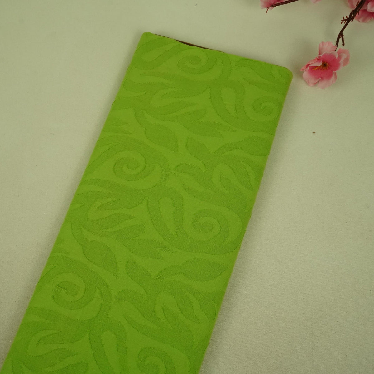 Lime Green Solid Cotton Jacquard TU-1919