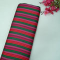 Green Multicolor Stripes Print Modal Satin Fabric SC-35213
