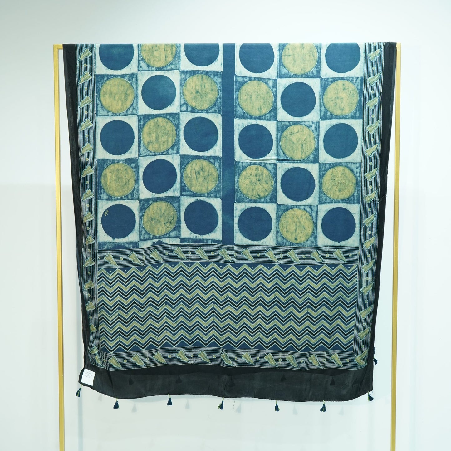 Indigo Polka Dot Modal Silk Kaftan EEG-31598