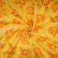 Yellow Floral Thread Embroidery Chanderi Fabric UMS-32290