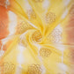 Brown with Mustard Sequins embroidery Shibori Chinon Fabric VF-32277