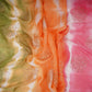 Olive Green with Peach Sequins embroidery Shibori Malai Chanderi Fabric VF-32275
