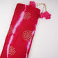 Magenta Pink Sequins embroidery Shibori Chinon Fabric VF-32276