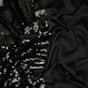 Black Sequin Net Fabric CF-34651 – image 3 of 4