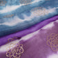 Purple with White Sequins embroidery Shibori Chinon Fabric VF-32278