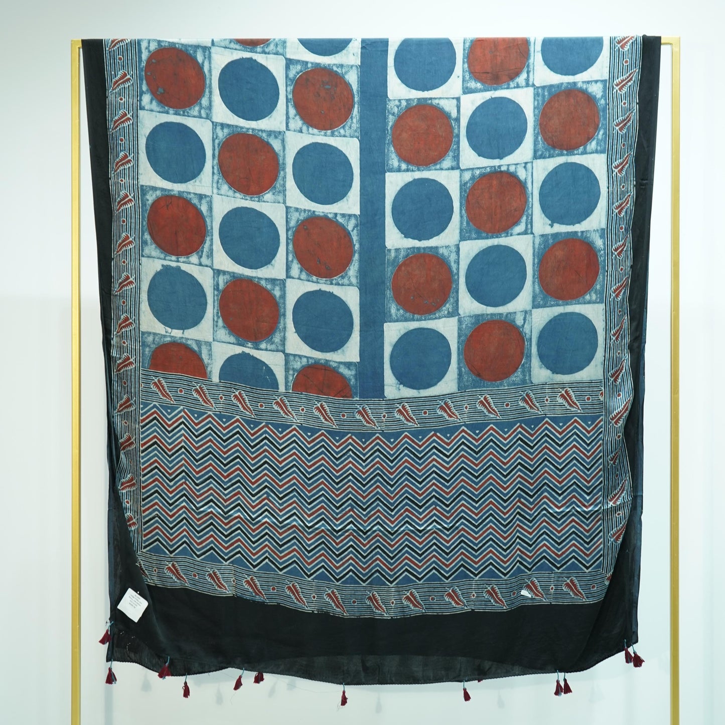 Indigo Polka Dot Modal Silk Kaftan EEG-31595