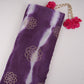 Purple with White Sequins embroidery Shibori Chinon Fabric VF-32278