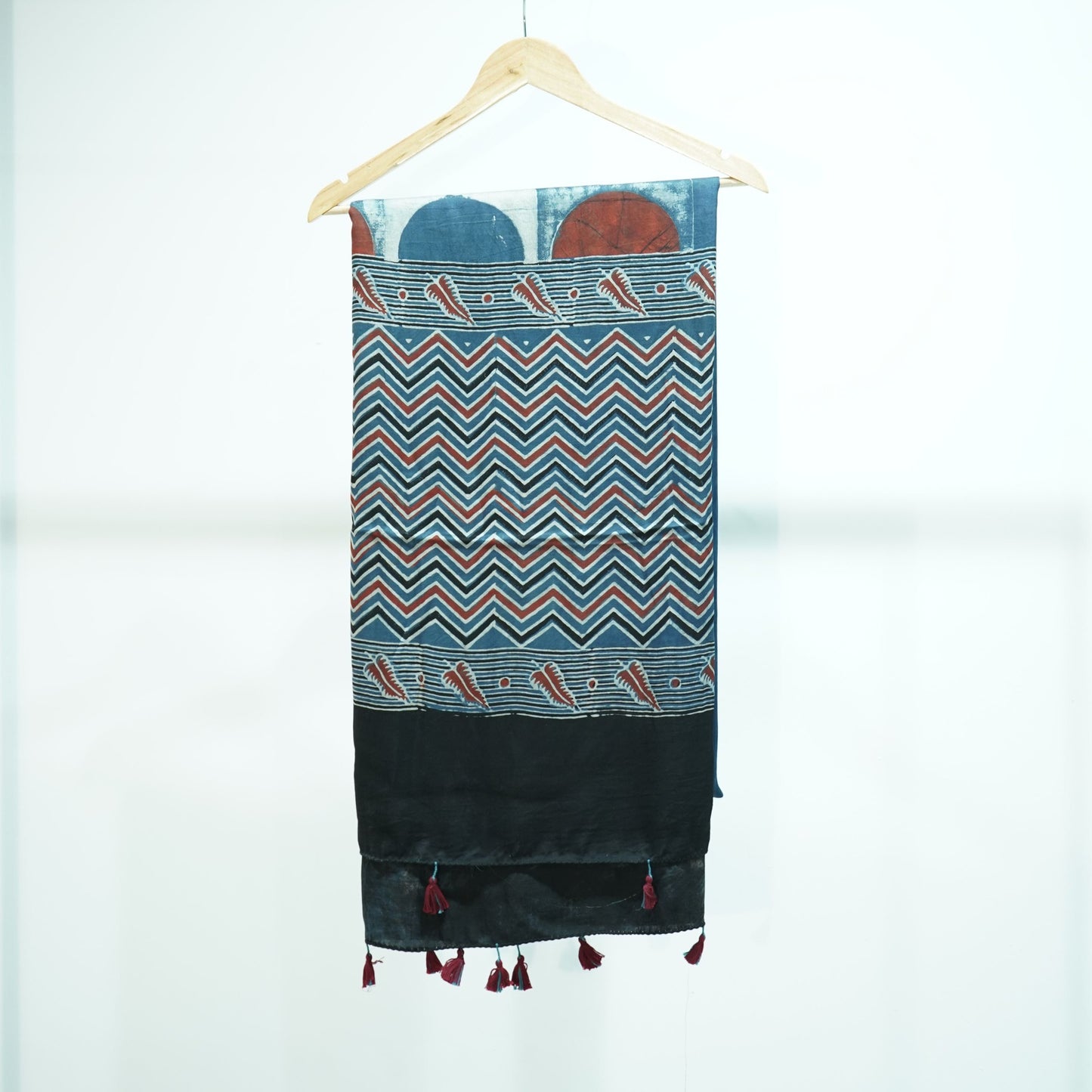 Indigo Polka Dot Modal Silk Kaftan EEG-31595