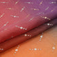 Purple with Orange 4D Buti embroidery Malai Chanderi Fabric VF-32239
