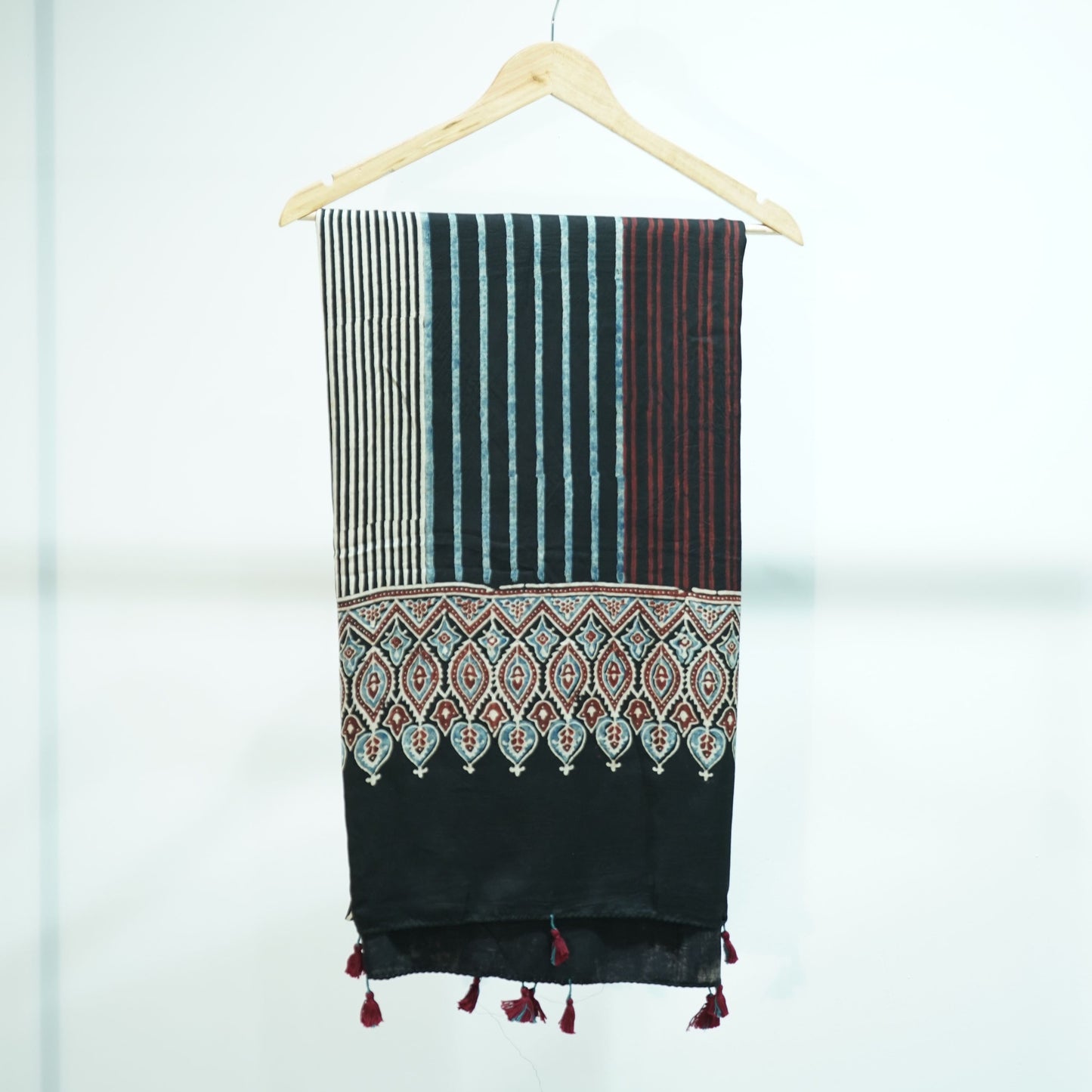 Black Ajrakh print Modal Silk Kaftan EEG-31601