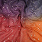 Purple with Orange 4D Buti embroidery Malai Chanderi Fabric VF-32239
