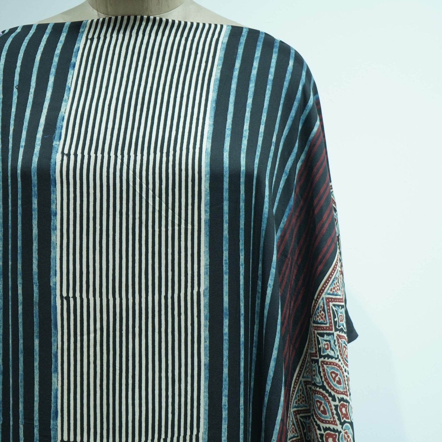 Black Ajrakh print Modal Silk Kaftan EEG-31601