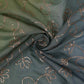 Blue with Green 4D Sequins embroidery Malai Chanderi Fabric VF-32236