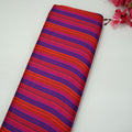 Purple Multicolor Stripes Print Modal Satin Fabric SC-35214