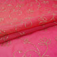 Peach with Magenta Pink 4D Sequins embroidery Malai Chanderi Fabric VF-32237