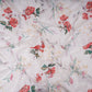 White With Red Floral Print Cotton Schiffli Fabric LI-32151
