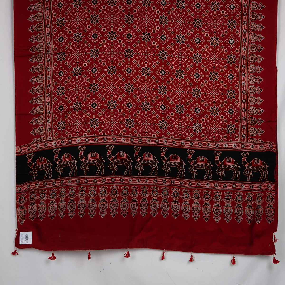 Red Ikat Patola Print Pure Modal Silk Dupatta GT-33530