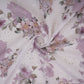 White With Lavender Floral Print Cotton Schiffli Fabric LI-32152
