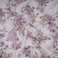White With Lavender Floral Print Cotton Schiffli Fabric LI-32152