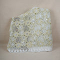 Parrot Green Cutdana Floral Schiffli Embroidery Crepe Fabric DVT-30571