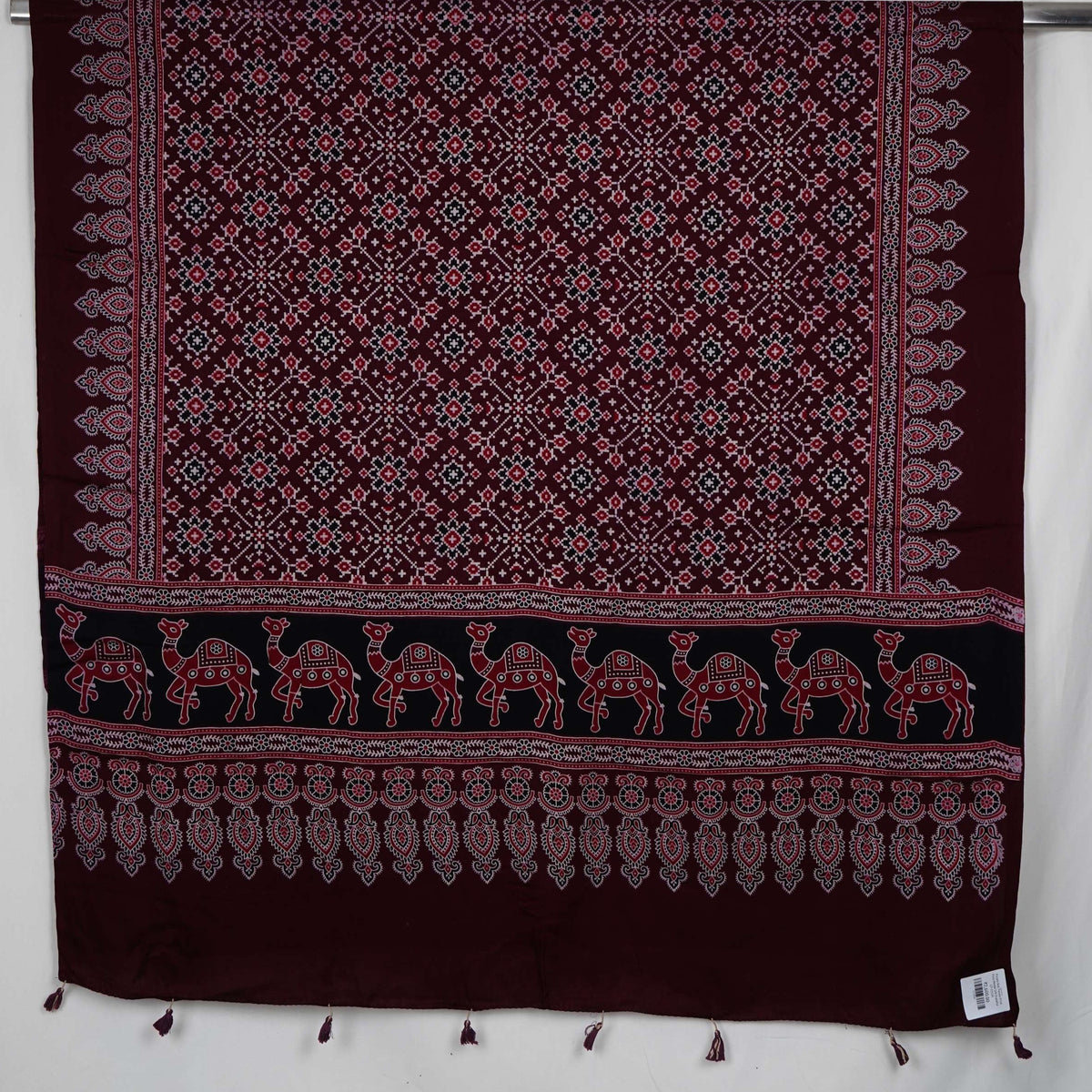 Purple Ikat Patola Print Pure Modal Silk Dupatta GT-33534
