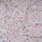 Pink With Blue Floral Print Cotton Schiffli Fabric LI-32155