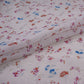 Pink With Blue Floral Print Cotton Schiffli Fabric LI-32155