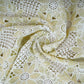 Parrot Green Cutdana Floral Schiffli Embroidery Crepe Fabric DVT-30571