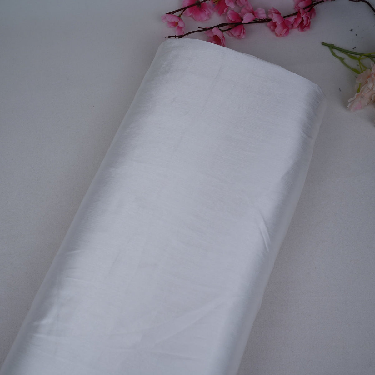 White Satin Chiffon Plain Fabric