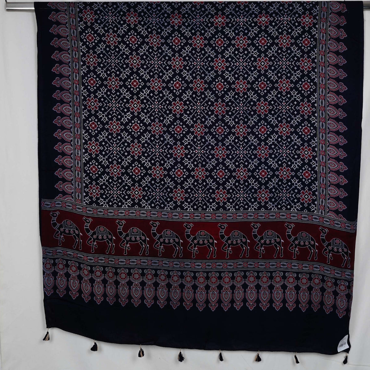 Blue Ikat Patola Print Pure Modal Silk Dupatta GT-33535