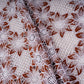 Brown Cutdana Floral Schiffli Embroidery Crepe Fabric DVT-30572