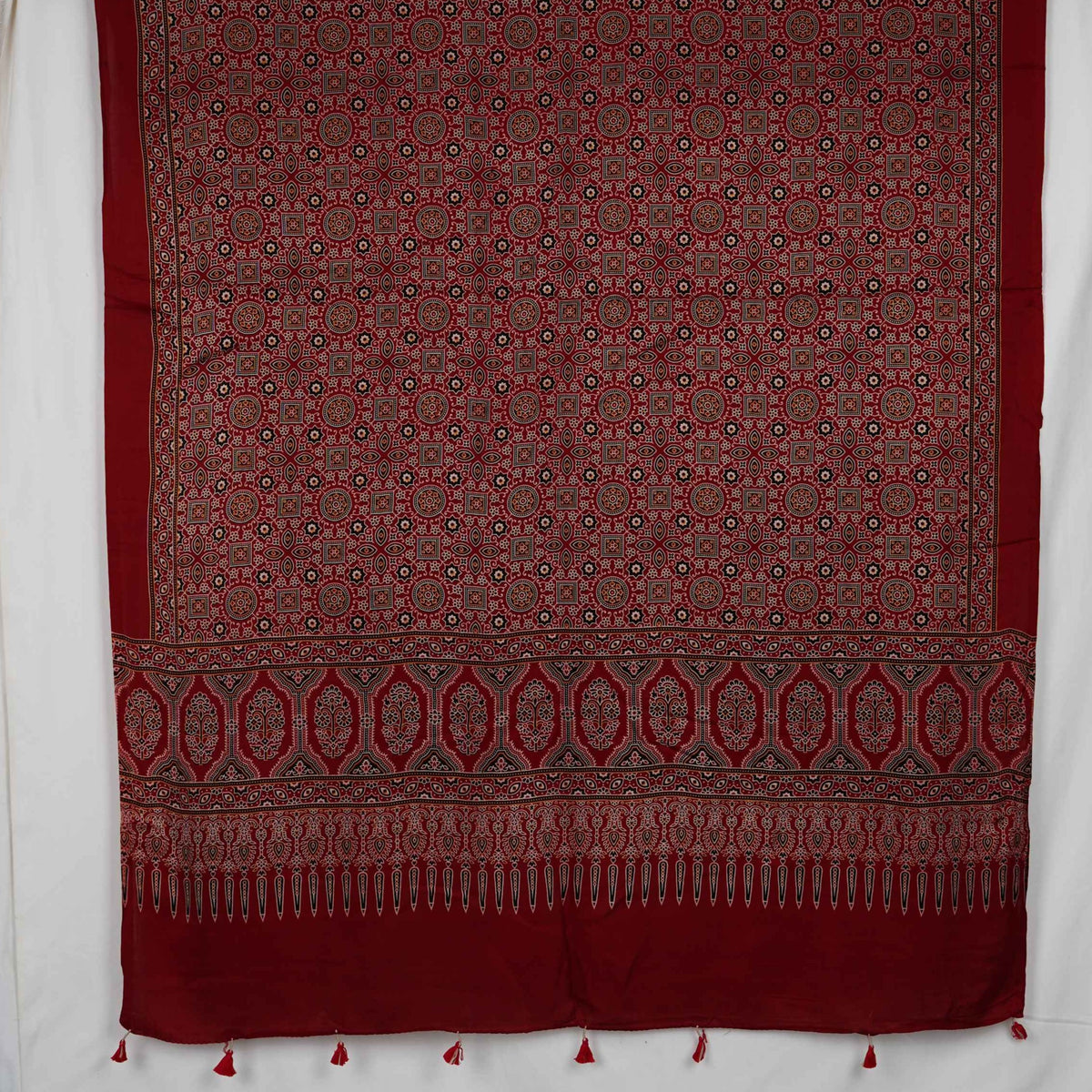 Red Ikat Patola Print Pure Modal Silk Dupatta GT-33548