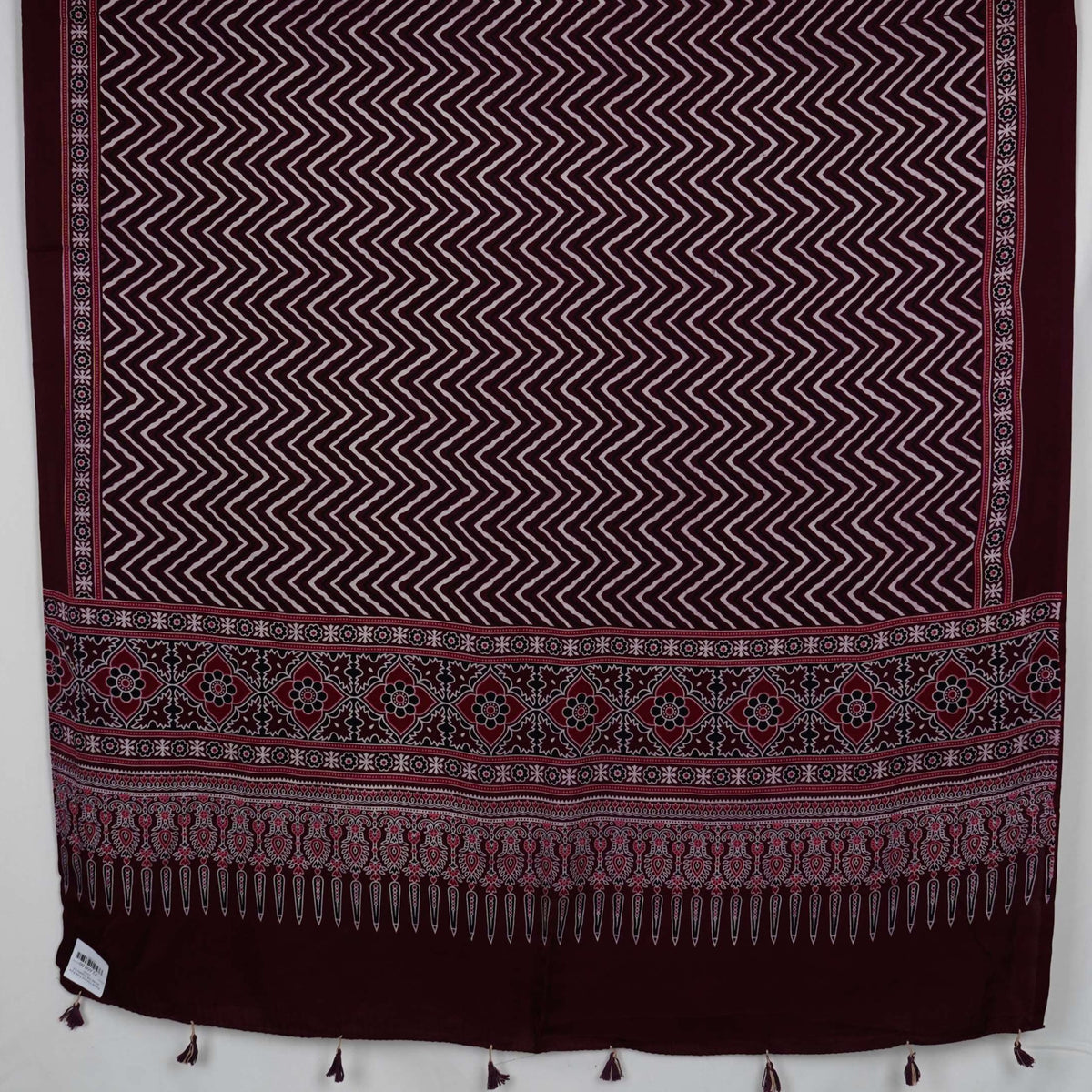Purple Chevron Print Pure Modal Silk Dupatta GT-33547