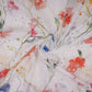 White With Orange Floral Print Cotton Schiffli Fabric LI-32156