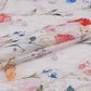 White With Orange Floral Print Cotton Schiffli Fabric LI-32156