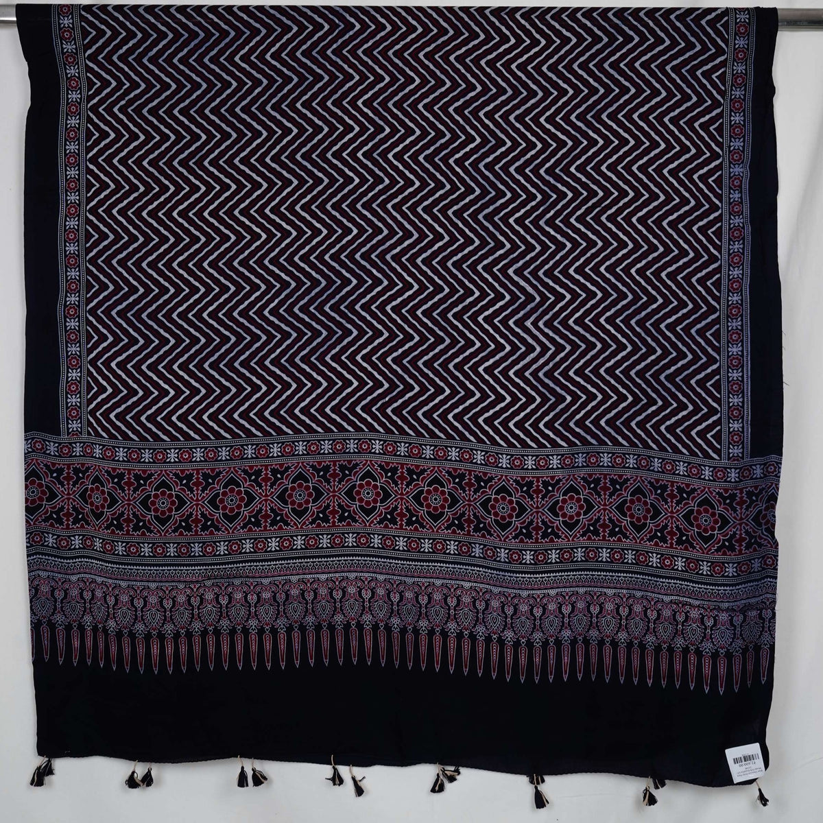 Blue Chevron Print Pure Modal Silk Dupatta GT-33546