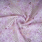 Magenta Pink Cutdana Floral Schiffli Embroidery Crepe Fabric DVT-30570