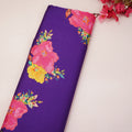 Purple Floral Print Modal Satin Fabric SC-35211