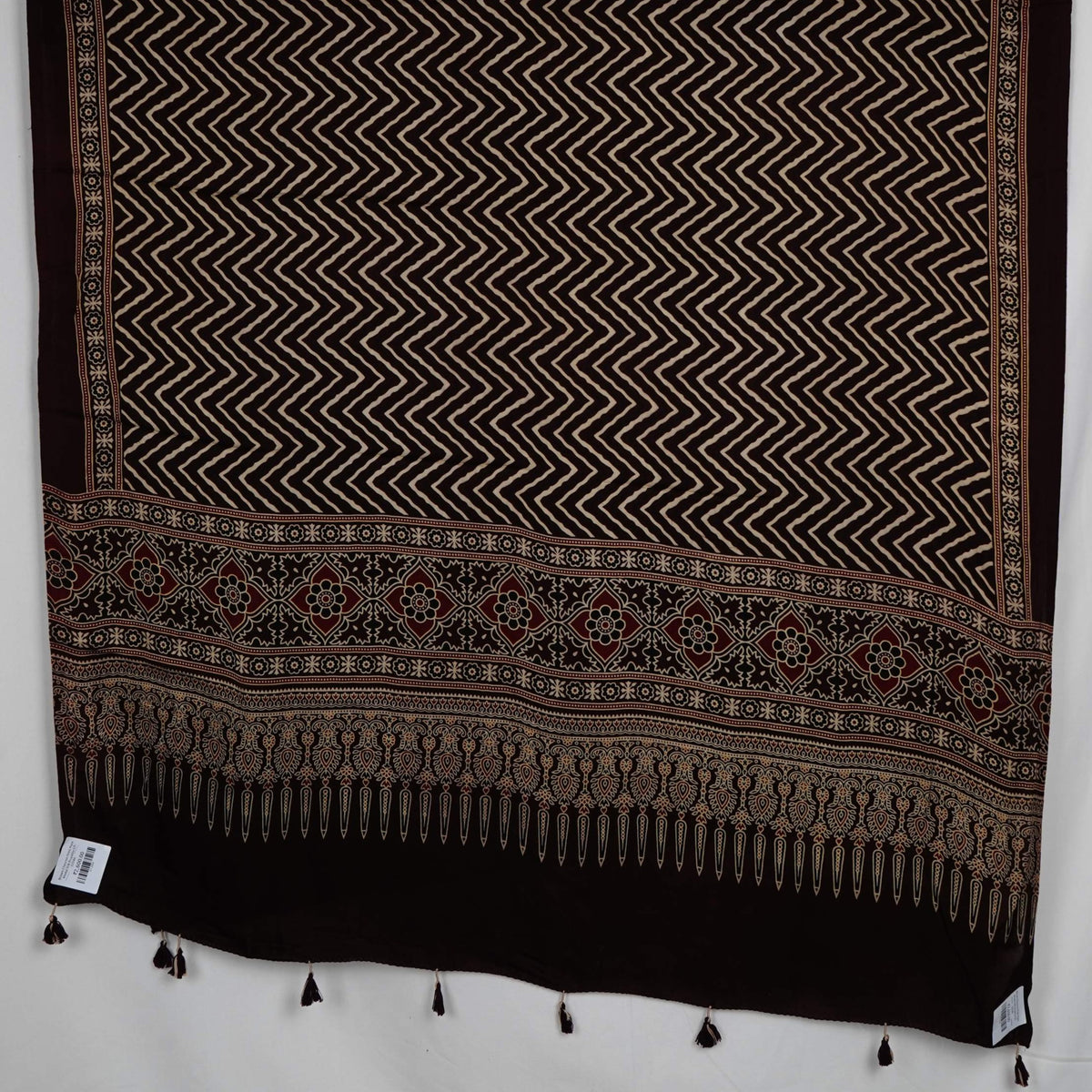 Brown Chevron Print Pure Modal Silk Dupatta GT-33544