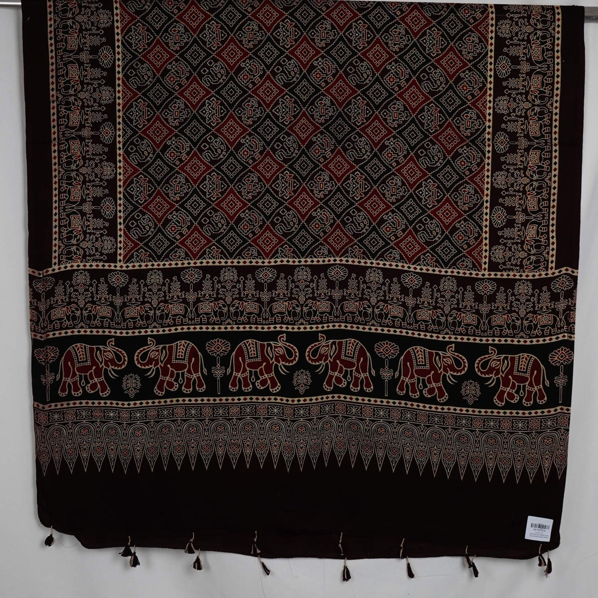 Brown Ikat Patola Print Pure Modal Silk Dupatta GT-33550
