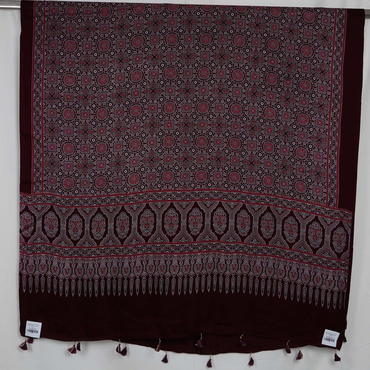 Purple Ajrak Print Pure Modal Silk Dupatta GT-33559