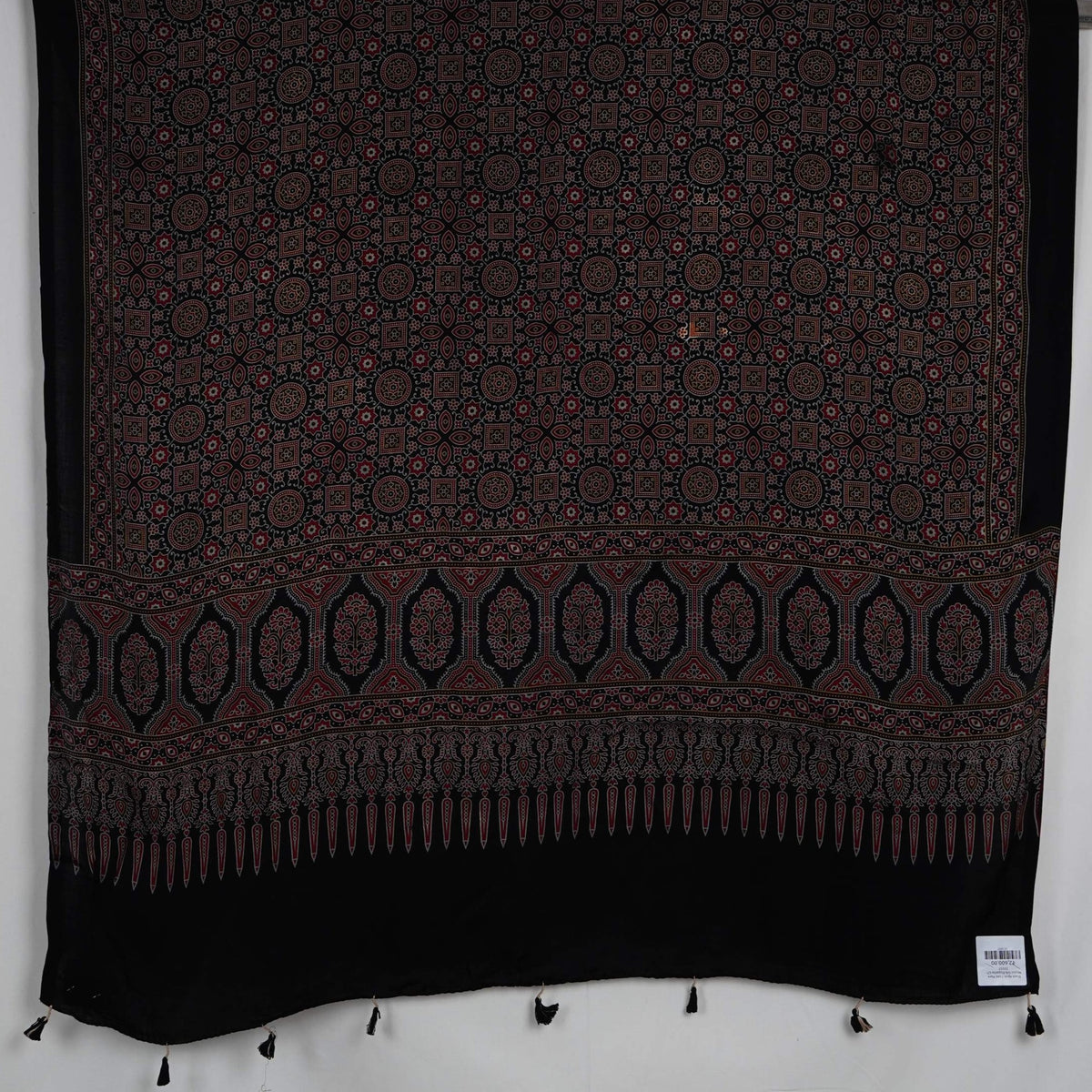 Black Ajrak Print Pure Modal Silk Dupatta GT-33557