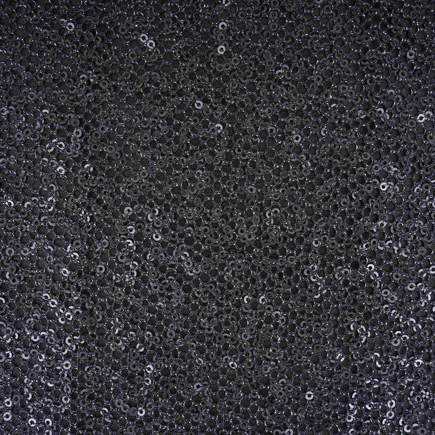 Black Sequins Embroidery Net Fabric LI-32173