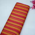 Red Multicolor Stripes Print Modal Satin Fabric SC-35216