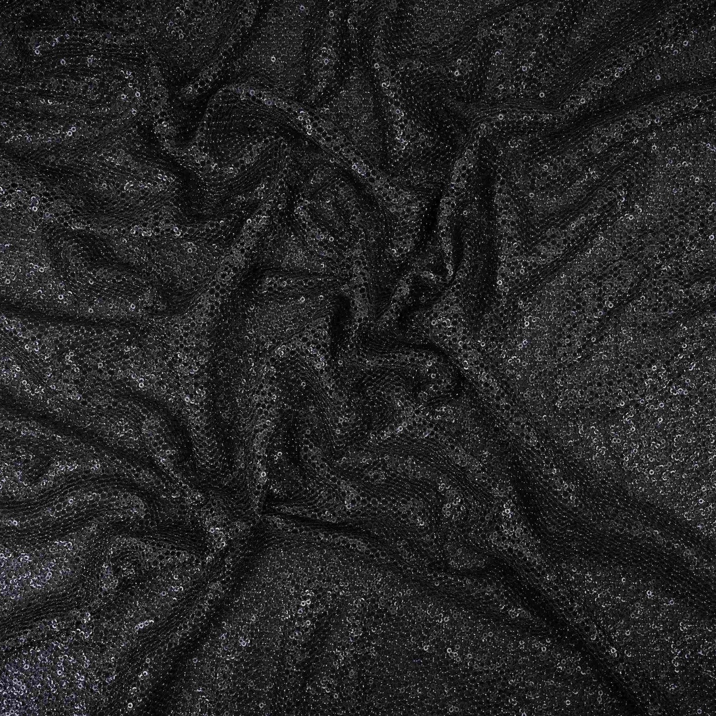 Black Sequins Embroidery Net Fabric LI-32173