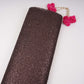 Dark Maroon Sequins Embroidery Net Fabric LI-32175