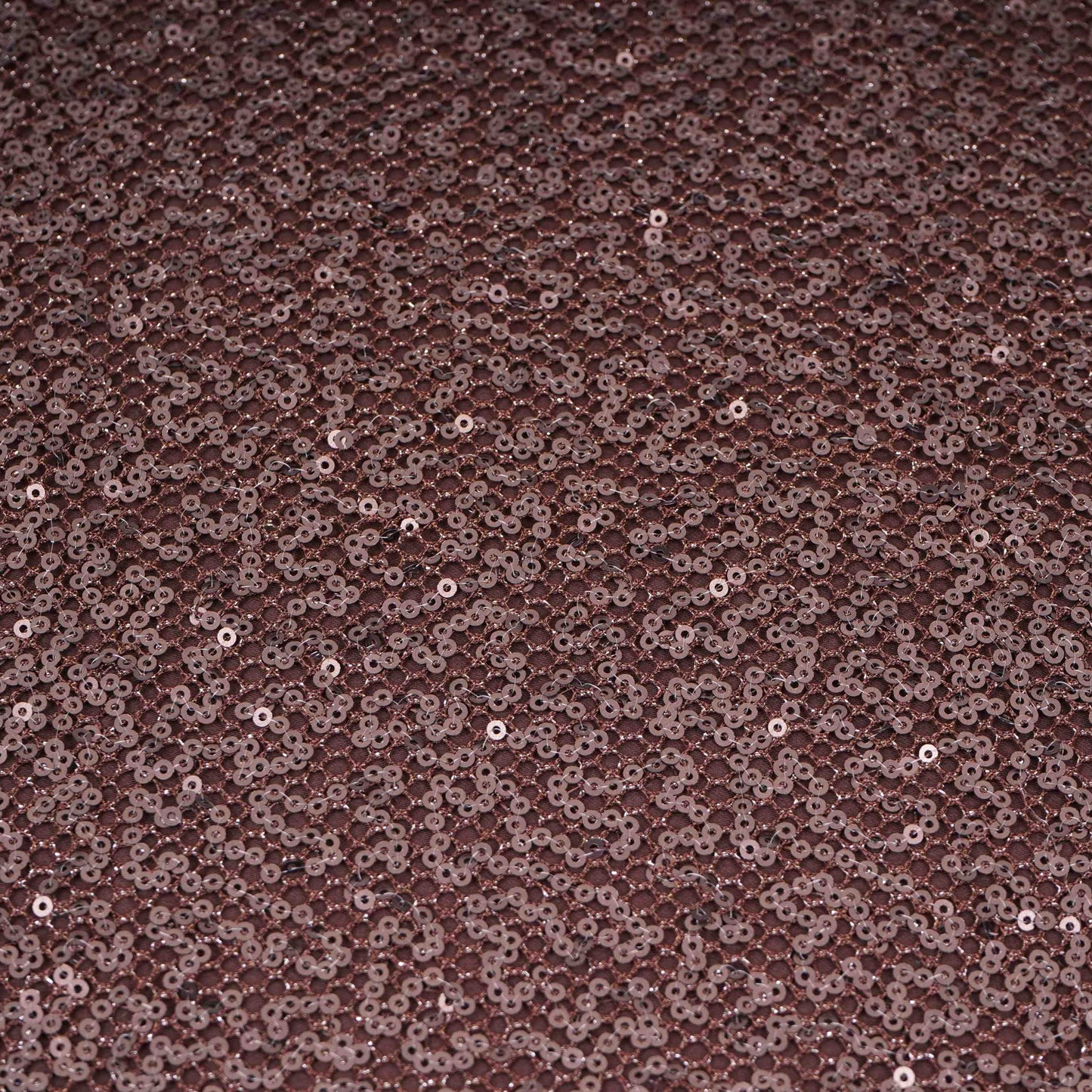 Dark Maroon Sequins Embroidery Net Fabric LI-32175