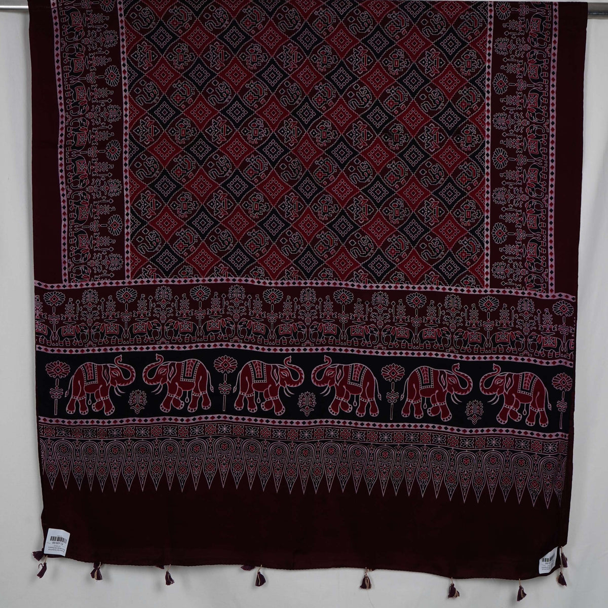 Purple Ikat Patola Print Pure Modal Silk Dupatta GT-33552
